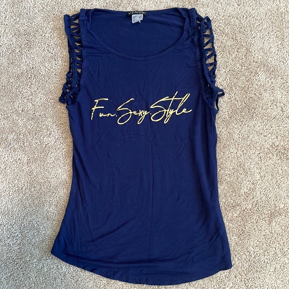 Navy blue sleeveless tank from Venus